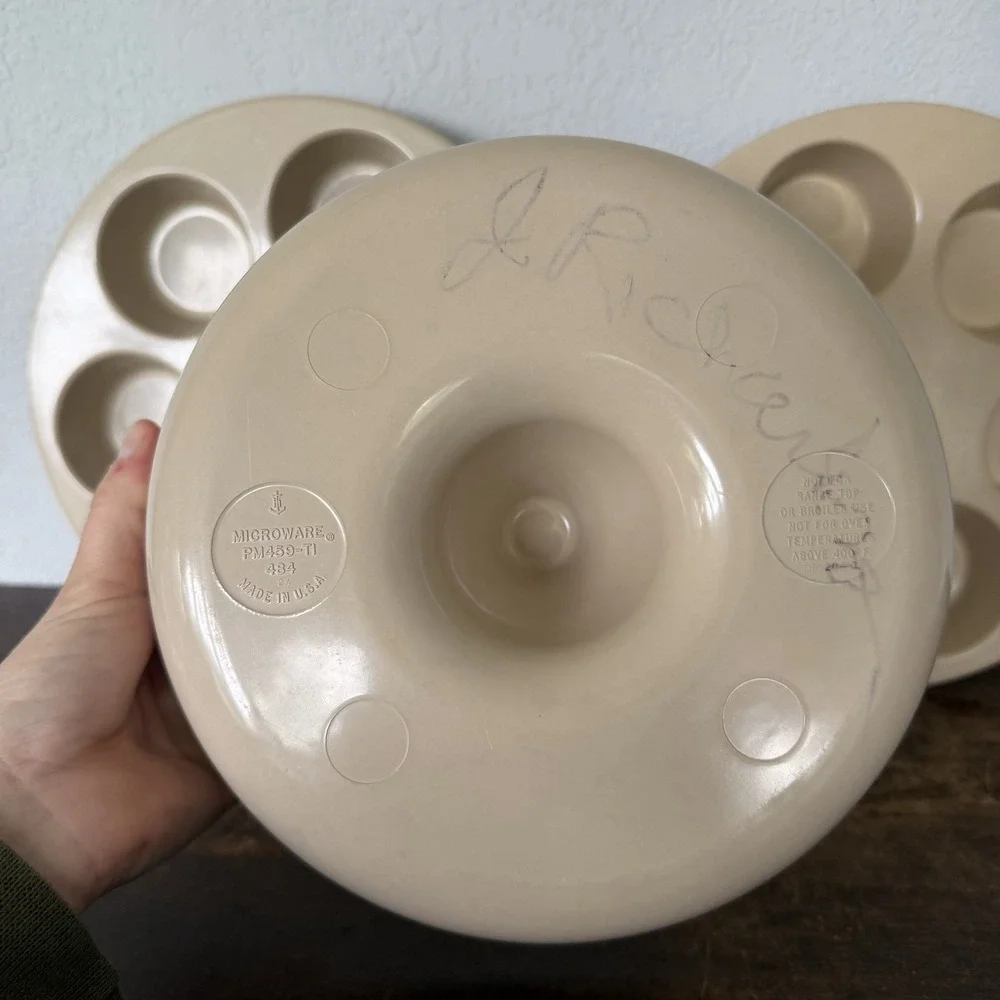 Vtg Anchor Hocking MICROWARE Microwave Baking Ring Bundt Cake Muffin Pans 3 Pcs